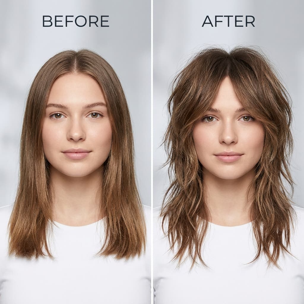 AI preview of wolf cut