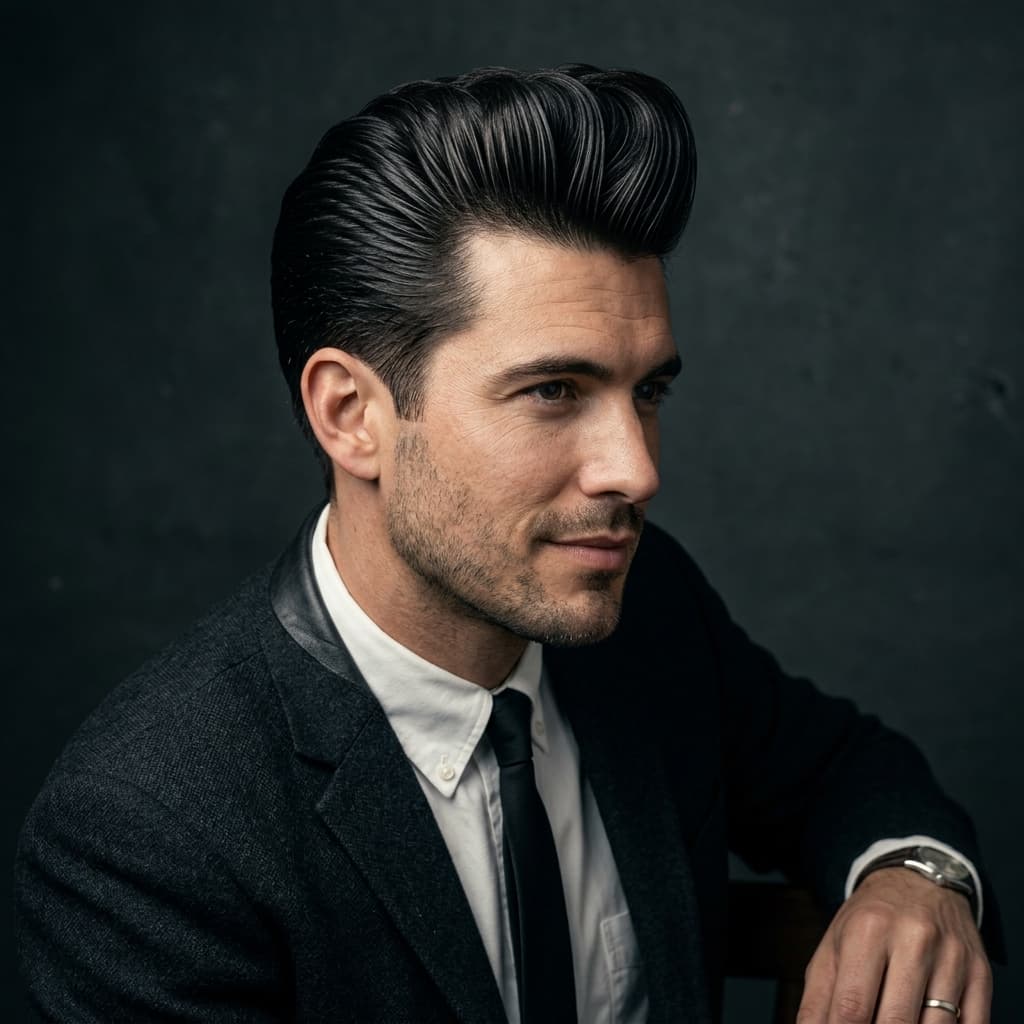 AI preview of pompadour haircut for men 2026