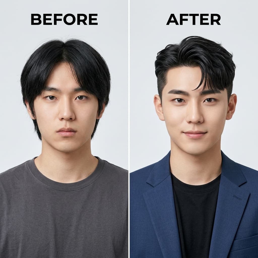 AI preview of korean haircut men