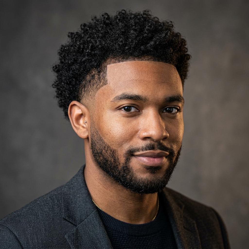 The Curly Burst Fade