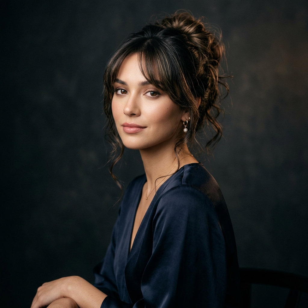 The Messy Updo with Face-Framing Pieces