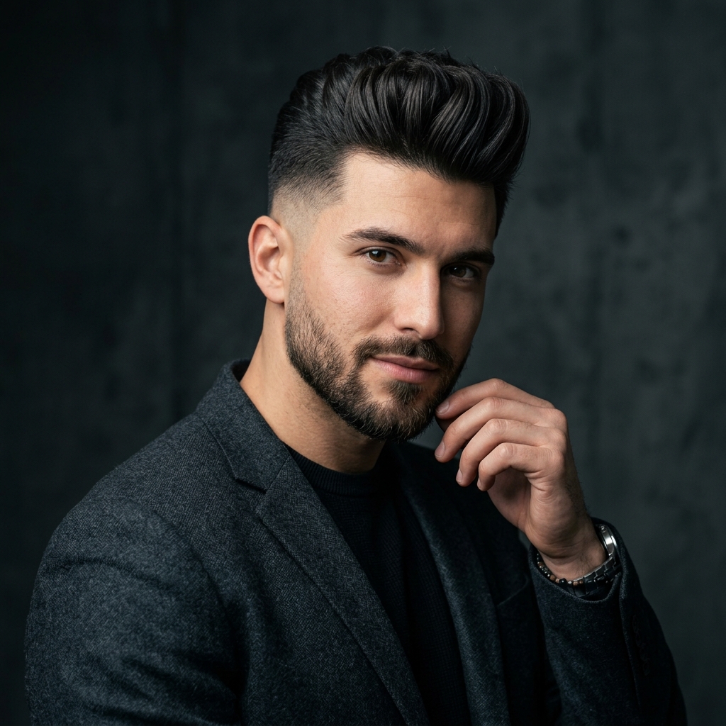The Mid Fade with a Quiff