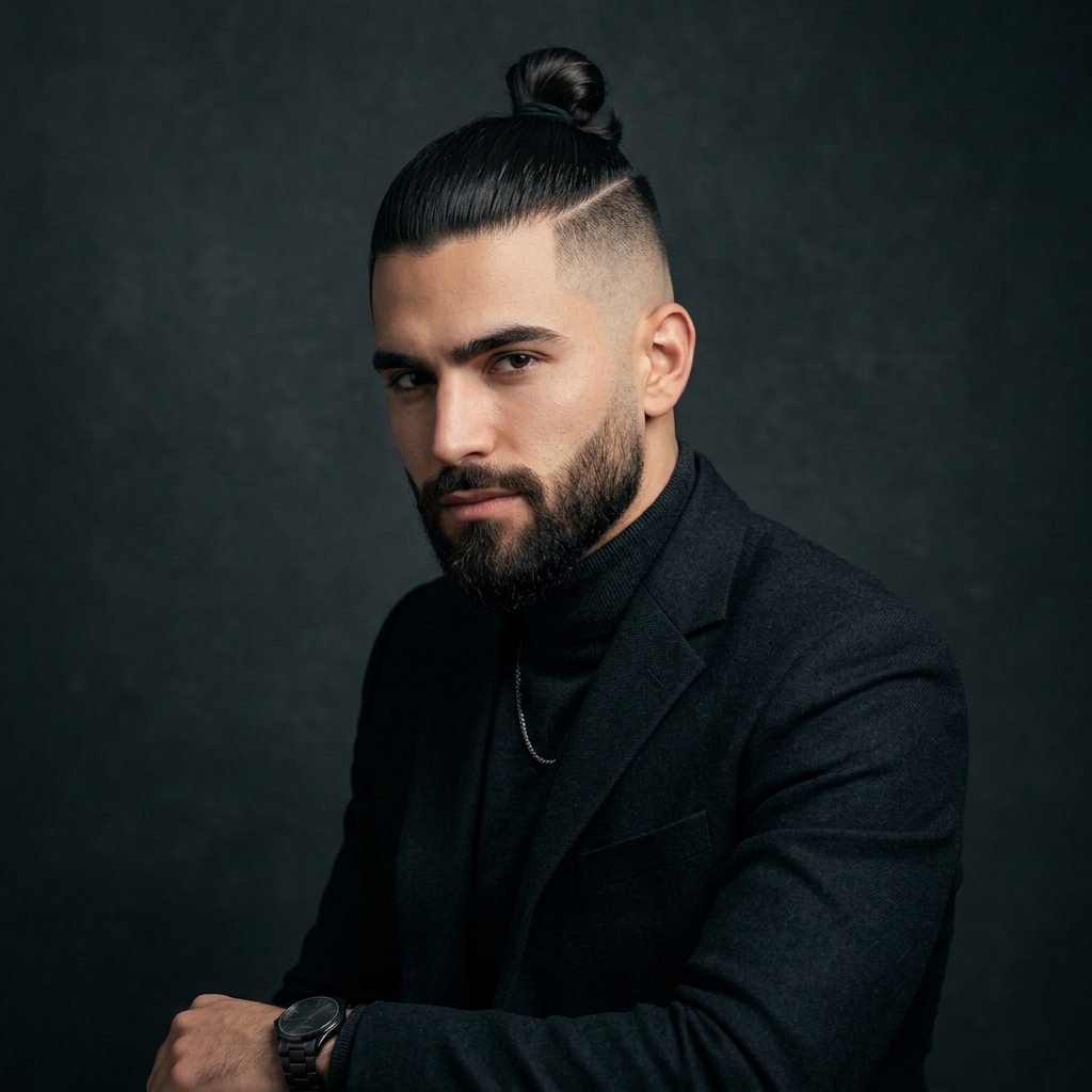The Man Bun with High Fade